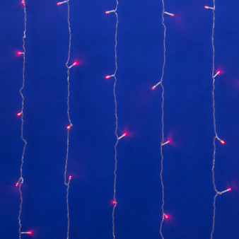 ULD-C2030-240/DTA RED IP20 Занавес светодиодный с контроллером, 3х2м, 240 светодиодов. Красный свет. Провод прозрачный. TM Uniel.