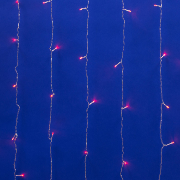 ULD-C2030-240/DTA RED IP20 Занавес светодиодный с контроллером, 3х2м, 240 светодиодов. Красный свет. Провод прозрачный. TM Uniel.