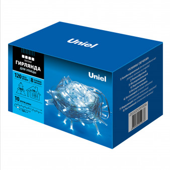 ULD-S1000-120/DWA WHITE IP67 Гирлянда светодиодная с контроллером, 120 светодиодов, 10 м, белая, IP67, провод белый
