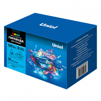 ULD-S1000-120/DWA MULTI IP67 Гирлянда светодиодная с контроллером, 120 светодиодов, 10 м, разноцветная, IP67, провод белый