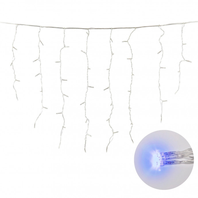 ULD-B3010-200/DTA BLUE IP20 Бахрома светодиодная с контроллером, 200 светодиодов, 3 м, синий, IP20, провод прозрачный