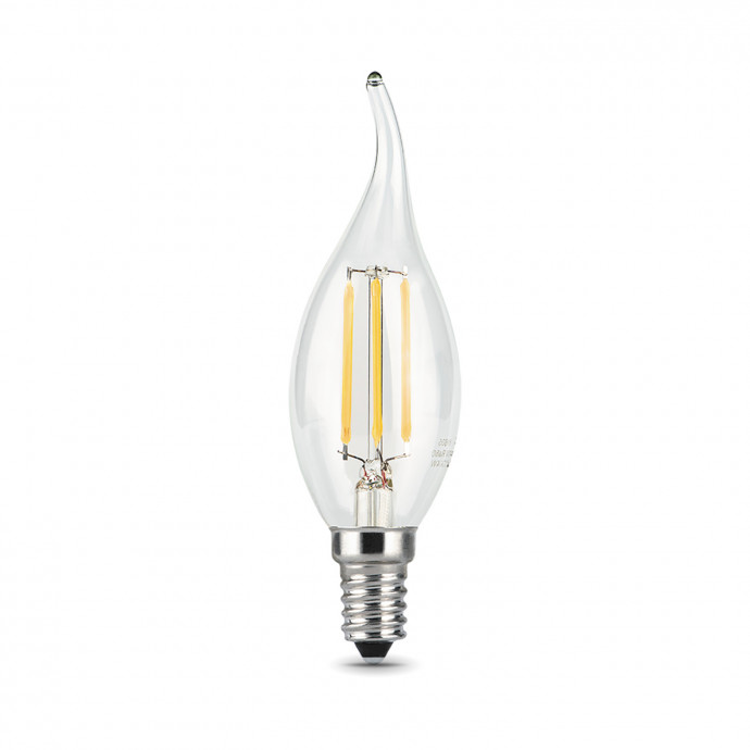 104801207-S Лампа Gauss LED Filament Свеча на ветру E14 7W 580lm 4100K step dimmable 1/10/50