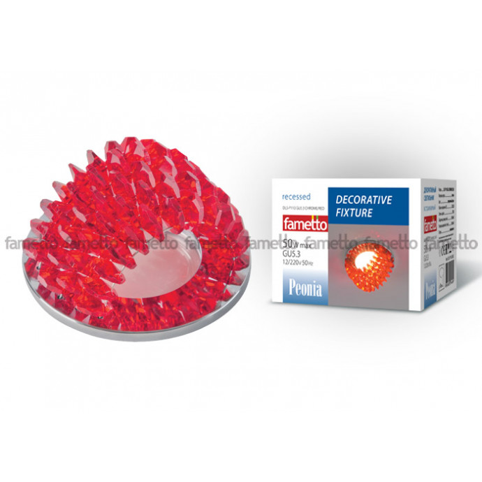 DLS-P110 GU5.3 CHROME/RED Светильник декоративный встраиваемый ТМ 