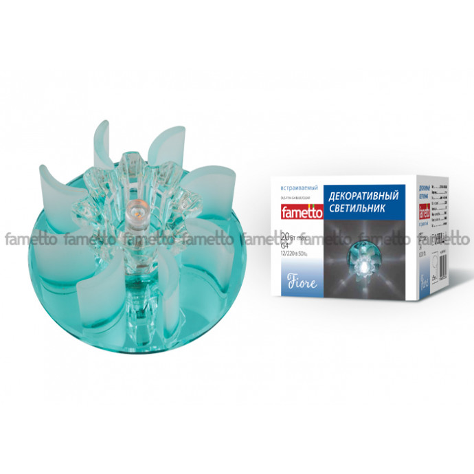 DLS-F114 G4 BLUE/CLEAR Светильник декоративный встраиваемый ТМ 
