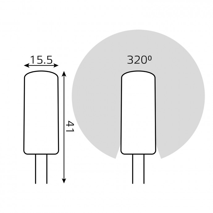 107707203 Лампа Gauss LED G4 AC150-265V 3W 4100K 1/20/200, шт