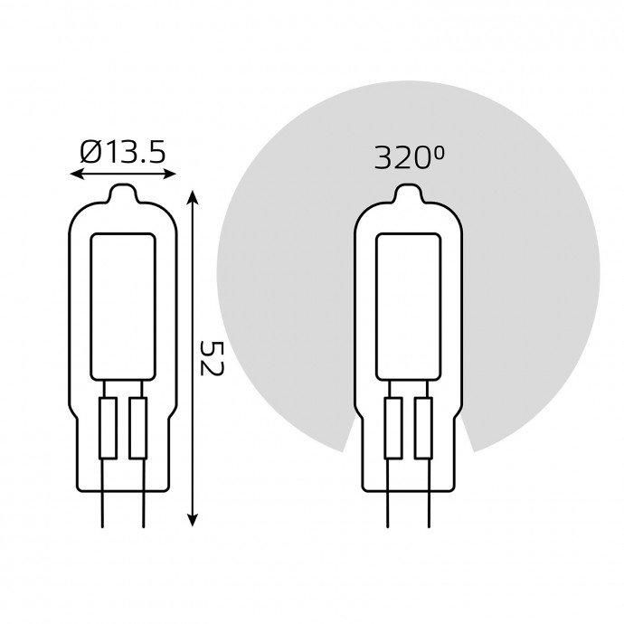 107807205 Лампа Gauss LED G4 AC220-240V 5.5W 500lm 4100K Glass 1/10/200