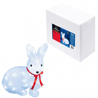 ULD-M2732-040/STA WHITE IP20 RABBIT-1 Фигура светодиодная «Зайчик», 40 светодиодов, размер 27*15*32 см, цвет свечения-белый, IP20.