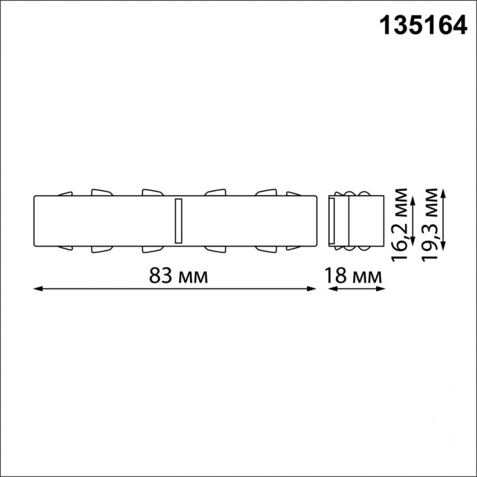 135164 SHINO NT23 000 черный Соединитель с токопроводом прямой IP20 48V FLUM
