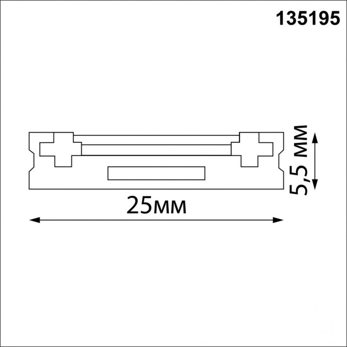 135195 SHINO NT23 000 черный Низковольтный накладной шинопровод 2м, заглушки в комплекте IP20 48V SMAL