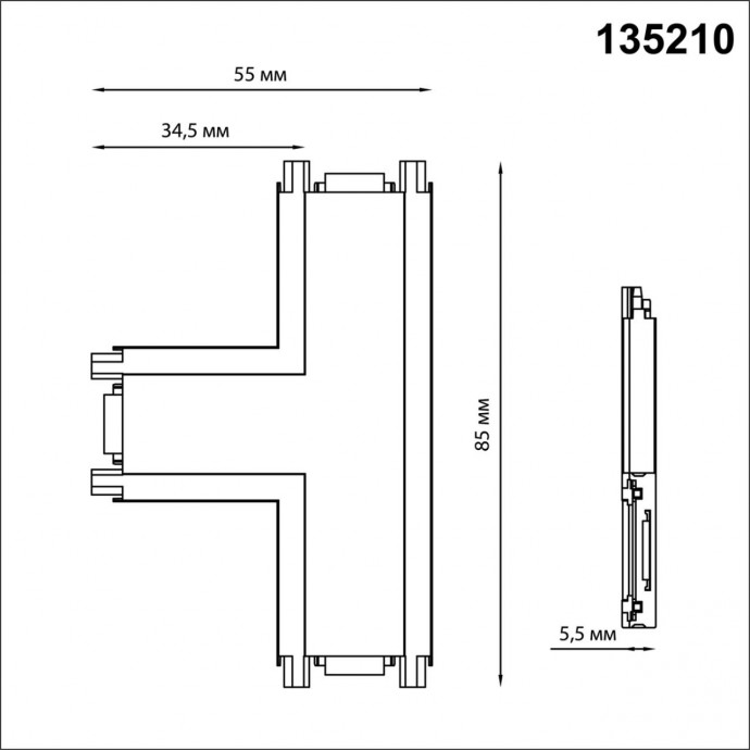 135210 SHINO NT23 000 белый Соединитель с токопроводом 