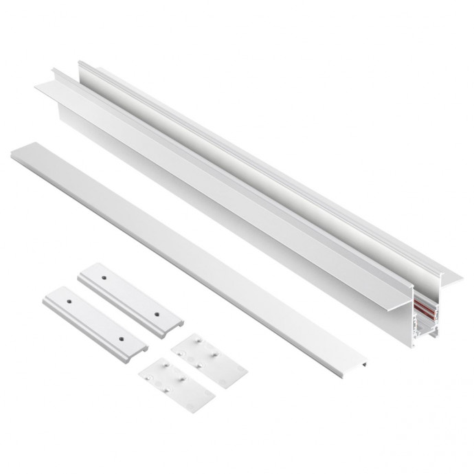 Шинопровод для встраиваемого монтажа в ГКЛ 2м (заглушки 2шт. прямые соединители 2шт. крышка из пласт Novotech FLUM 135229