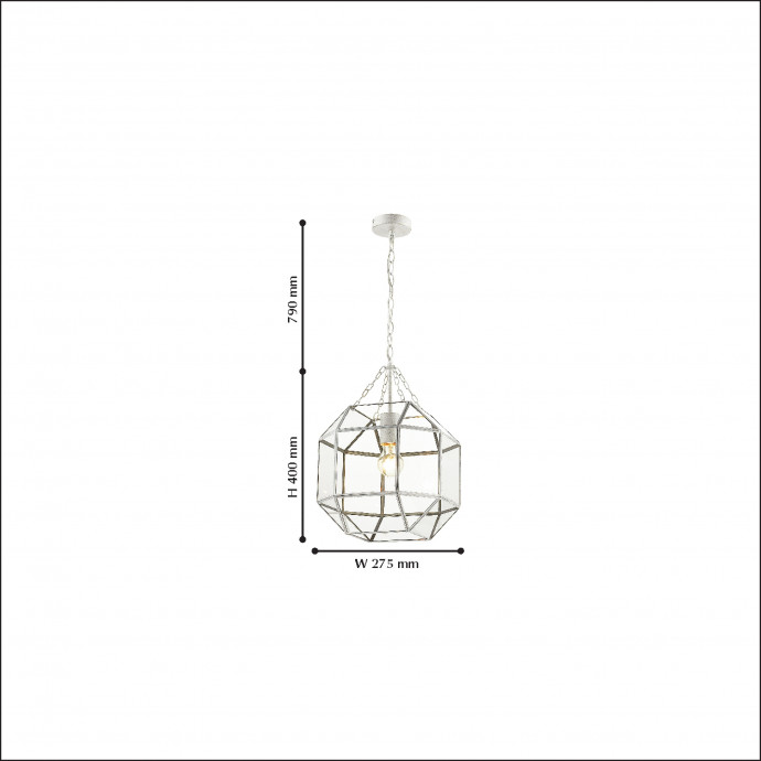 1948-1P, люстра подвесная, L275xW275xH400/1190, 1xE27x60W