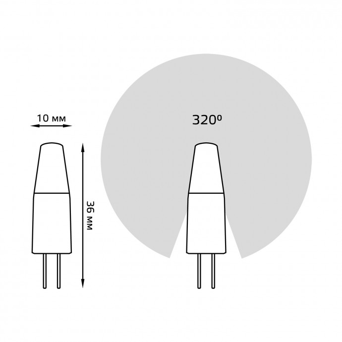 207707202 Лампа Gauss LED G4 12V 2W 4100K 1/20/200