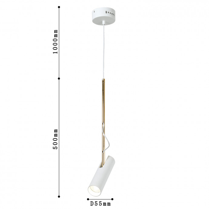 2108-1P, подвес, D55xH500/1500, 1xLEDx5W, 400LM, 3000K, included