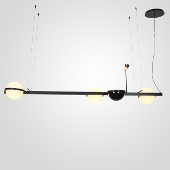Реечный Подвесной Светильник Palma Wall Lamp 3 Шара + 1 Вазон Горизонтальная By Imperiumloft