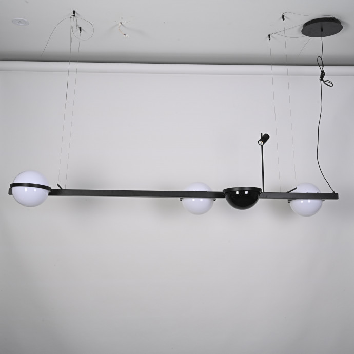 Реечный Подвесной Светильник Palma Wall Lamp 3 Шара + 1 Вазон Горизонтальная By Imperiumloft