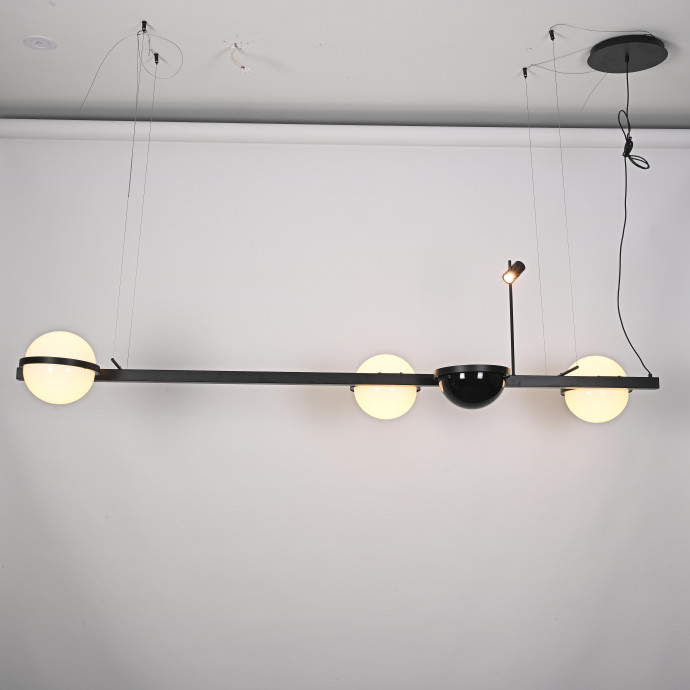 Реечный Подвесной Светильник Palma Wall Lamp 3 Шара + 1 Вазон Горизонтальная By Imperiumloft