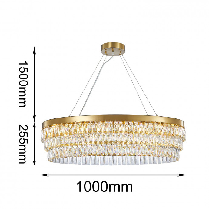 2206-16C, подвесная люстра, L1000xW500xH260/1760, 16xG9x40W