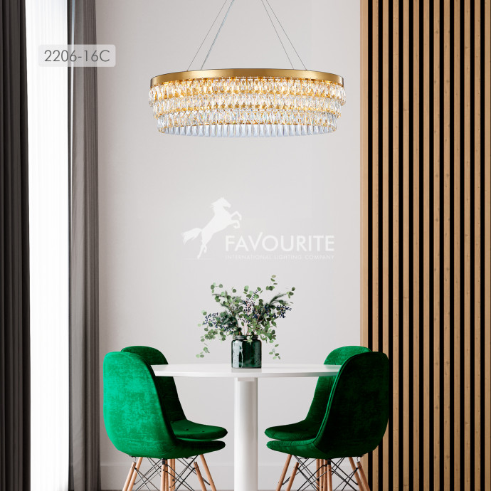 2206-16C, подвесная люстра, L1000xW500xH260/1760, 16xG9x40W