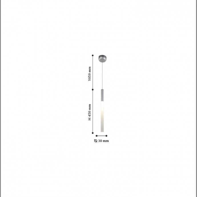 2216-1P, подвес, D30xH450/1500, LEDx3W, 150LM, 4000K, included