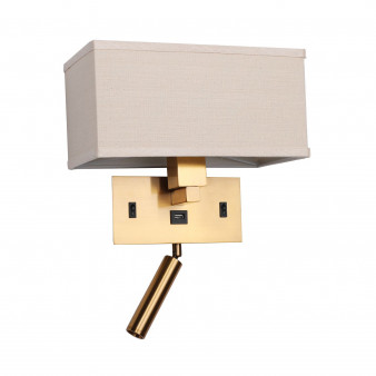 2225-2W, настенный светильник, L280xW140xH220, 1*E27*25W + 1*LED*2W, 180LM, 4000K, included, USB