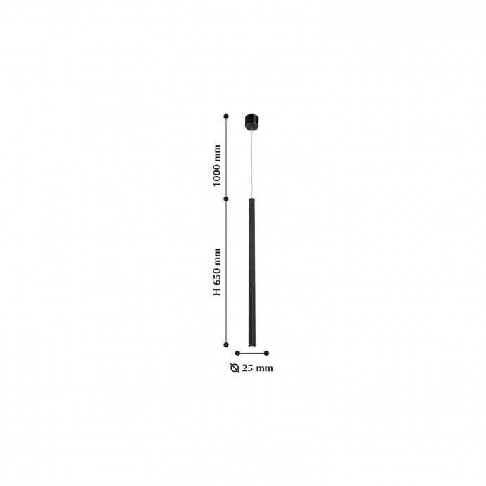 2235-1P, подвес, D25xH650/1650, LEDx5W, 400LM, 4000K, included