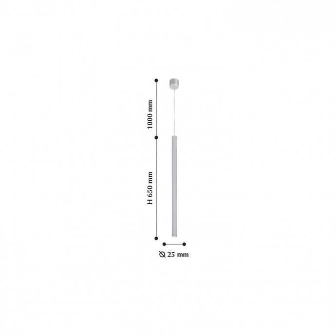 2237-1P, подвес, D25xH650/1650, LEDx5W, 400LM, 4000K, included