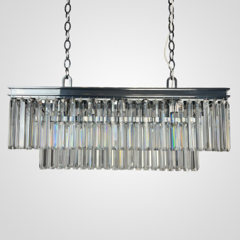 Подвесная Люстра Rh 1920S Odeon Clear Glass Fringe Chrome By Imperiumloft