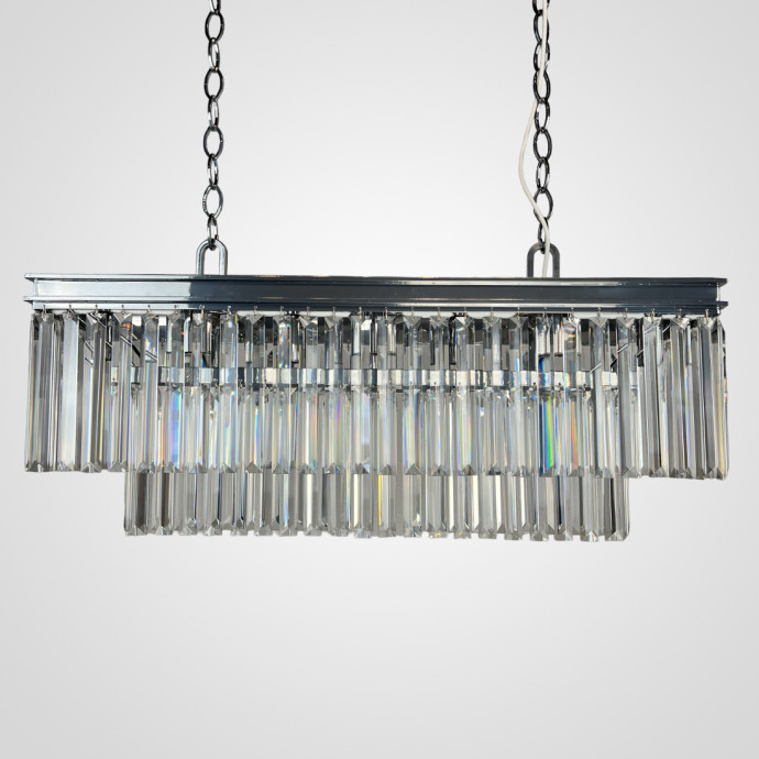 Подвесная Люстра Rh 1920S Odeon Clear Glass Fringe Chrome By Imperiumloft