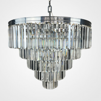 Подвесная Люстра Rh 1920S Odeon Clear Glass Fringe Chandelier D80 Chrome By Imperiumloft