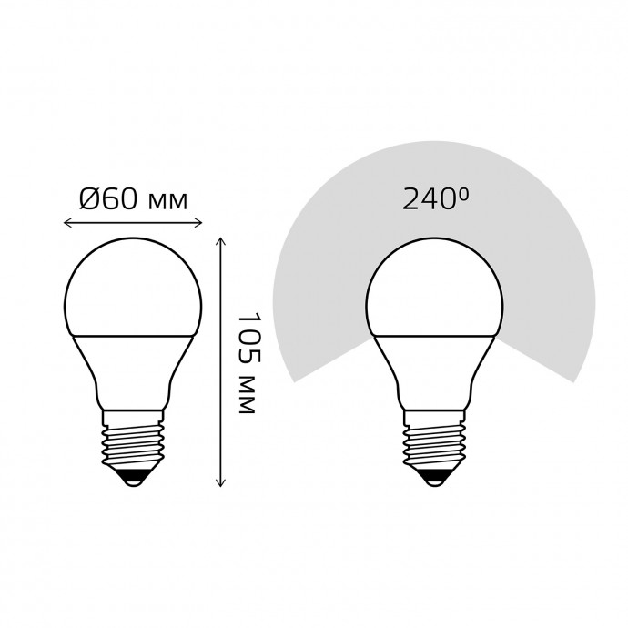 23227A Лампа Gauss Elementary A60 7W 540lm 4100K E27 LED