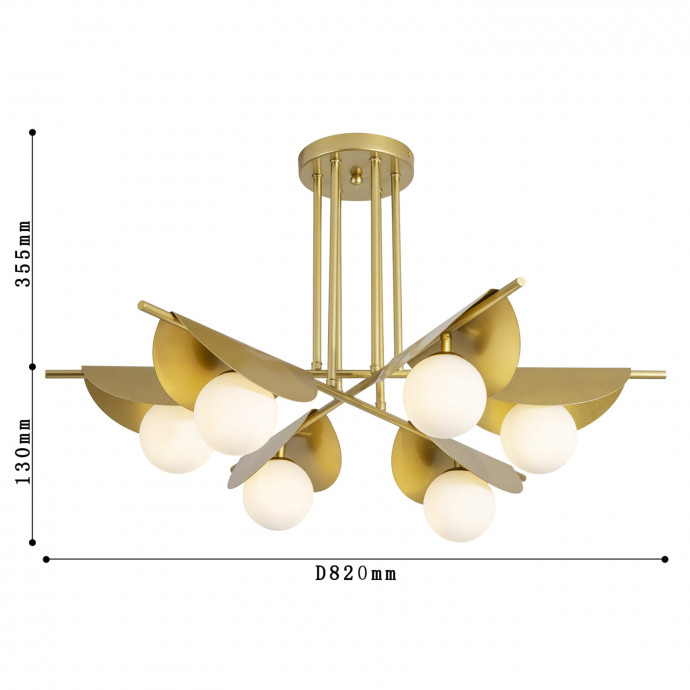 2366-6P, подвесная люстра, D820xH130/485, 6xG9x25W