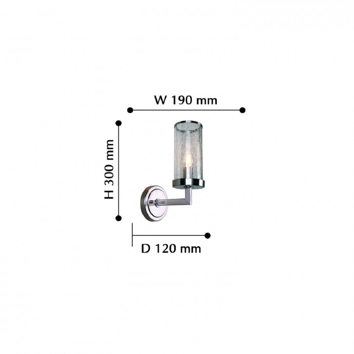 2374-1W, настенный светильник, D120xW190xH300, 1xE14x40W