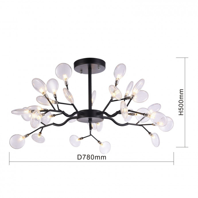 2480-10P, подвесная люстра, D780xH500, 30xG4LEDx3W, 4914LM, 3000K, included