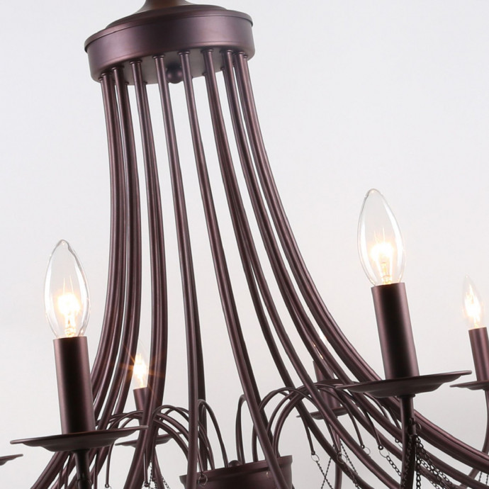 2590-18P, подвесная люстра, D1400xH700/2700, 18xE14x40W