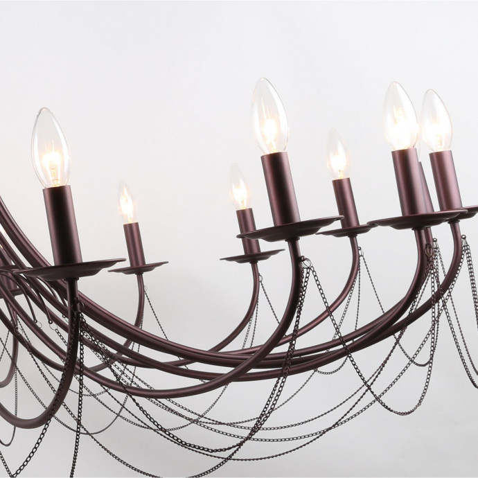 2590-18P, подвесная люстра, D1400xH700/2700, 18xE14x40W