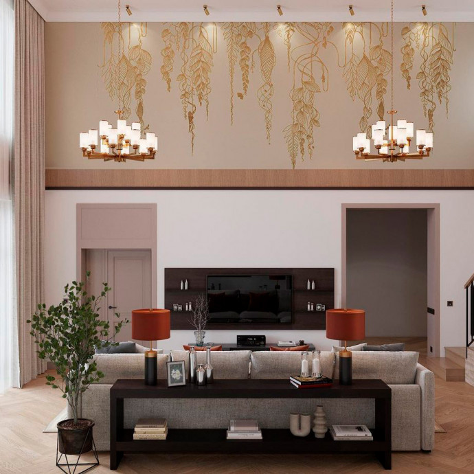 2621-15P, подвесная люстра, D920xH600/1600, 15xE27x40W