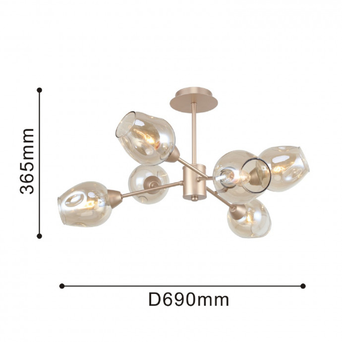 2658-6U, потолочная люстра, D690xH365, 6xE14x40W