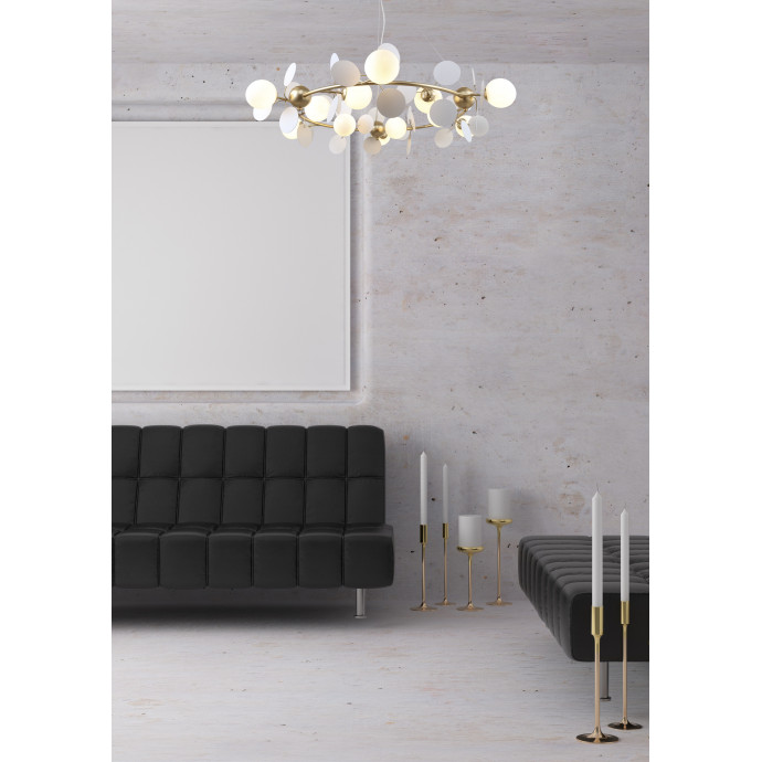 2771-12P, подвесная люстра, D1050xH240/1120, 12xG9x25W