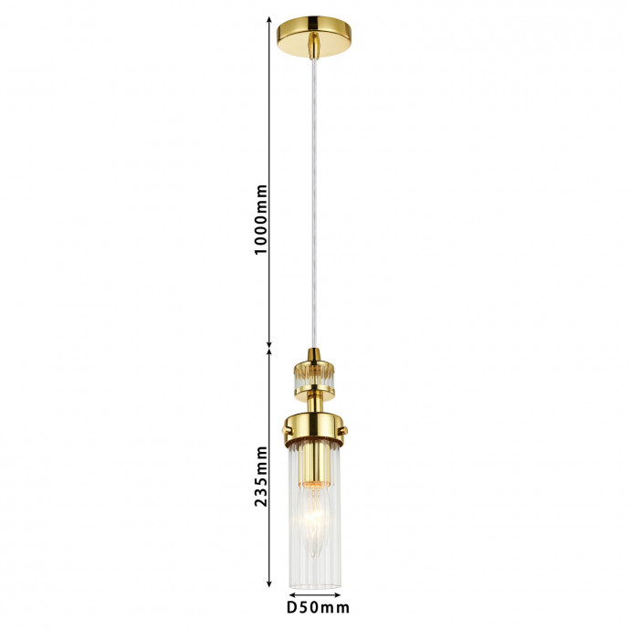 2820-1P, подвес, D100xH235/1270, 1xE14x40W