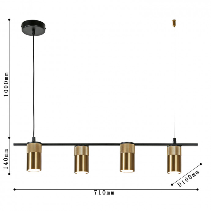 2827-4P, подвесная люстра, L710xW100xH140/1140, 4xGU10x35W, included