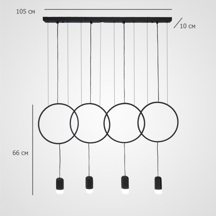 Подвесной Светильник Forvet Black L4 By Imperiumloft