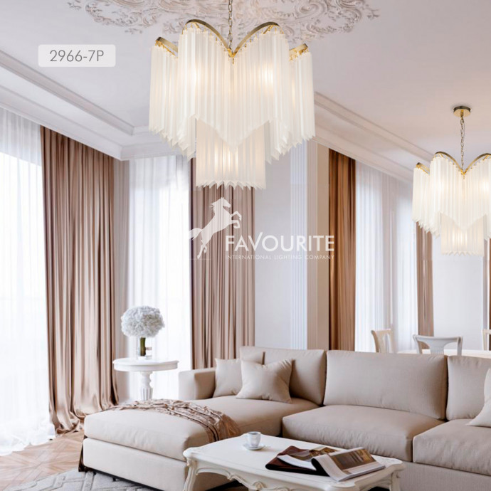 2966-7P, подвесная люстра, D720xH620/1620, 7xE14x40W