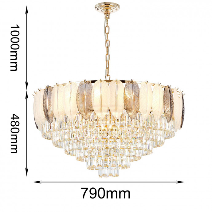 2982-18P, подвесная люстра, D790xH480/1480, 18xE14x40W