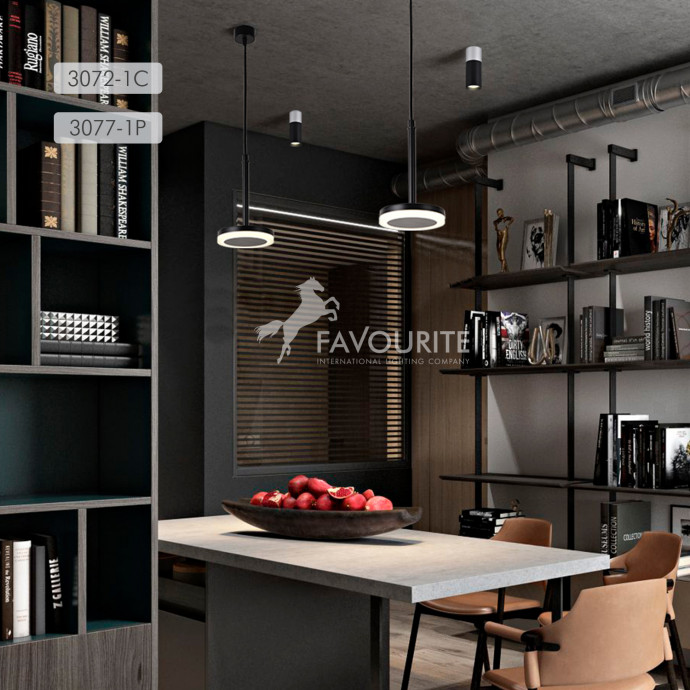 3077-1P, подвес, D110xH1200, LEDx6W, 200LM, 4000K, IP20, included