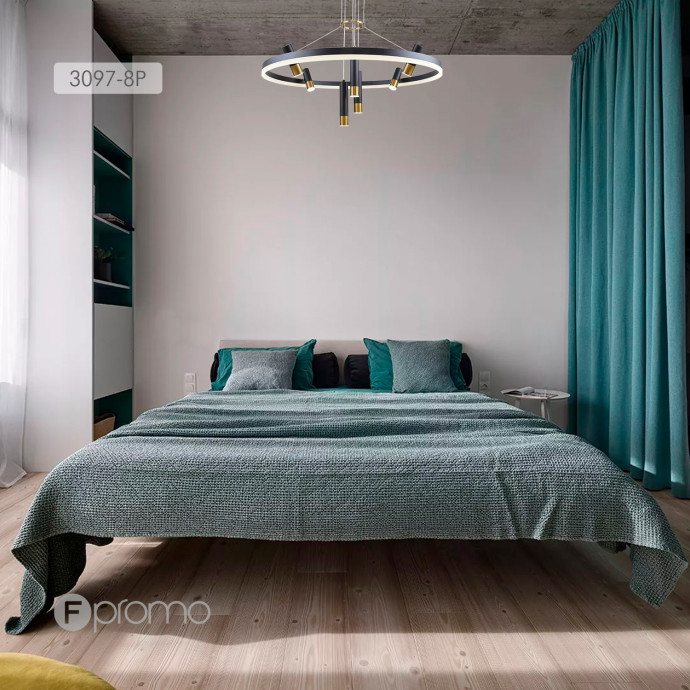 3097-8P, подвесная люстра, D800xH600/1000, LEDx48W + 7xLEDx3W, 4690LM, 4000K, included
