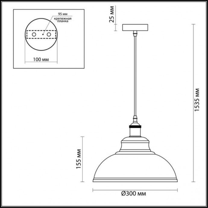 3366/1 PENDANT ODL17 364 темн.серый/бронзовый Подвес E27 60W 220V MIRT