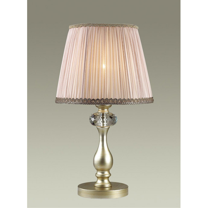 3390/1T CLASSIC ODL17 499 мат.зол/серебр.патина/хрусталь Настольная лампа E14 40W 220V AURELIA