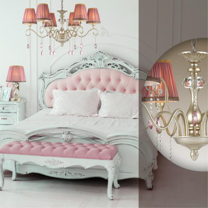 3393/1T CLASSIC ODL17 499 мат.золото/серебр.патина/хрусталь Настольная лампа E14 40W 220V GAELLORI