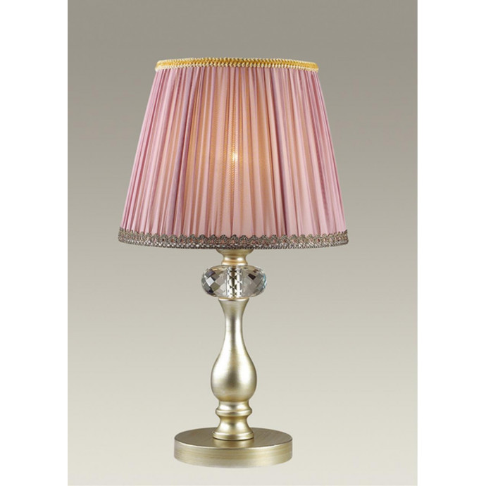 3393/1T CLASSIC ODL17 499 мат.золото/серебр.патина/хрусталь Настольная лампа E14 40W 220V GAELLORI